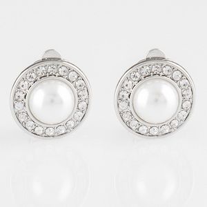 Definitely Dapper White Clip On Earrings